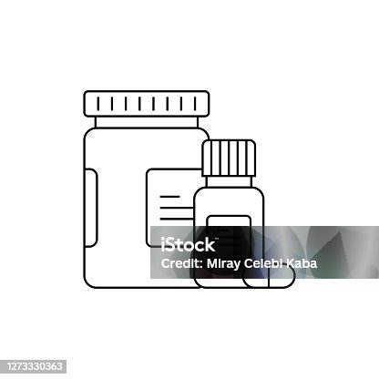 istock Pill Box Line Icon 1273330363