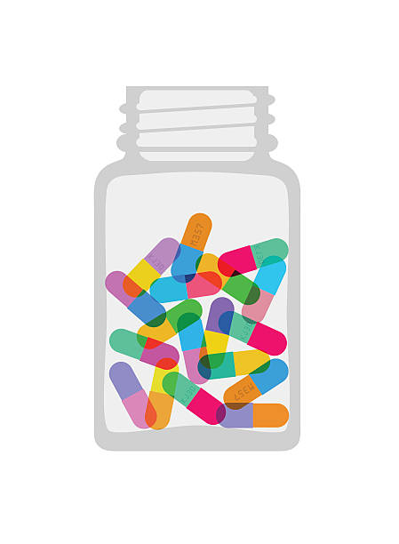 pills and capsules - 抗生素 插圖 幅插畫檔、美工圖案、卡通及圖標