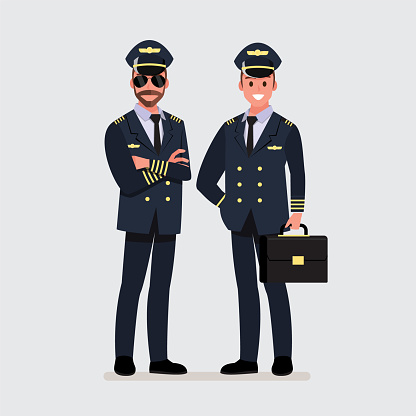 Pilot, capitan .Vector illustration cartoon character