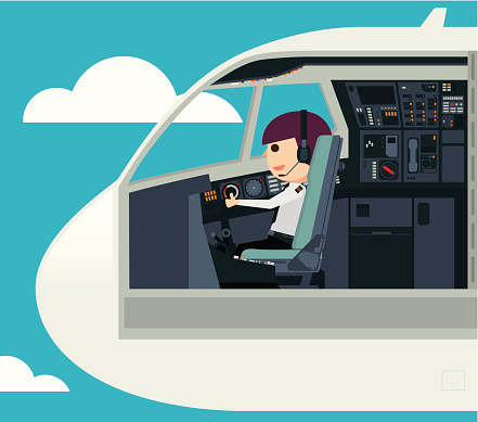 Pilots in the cockpit - Illustration