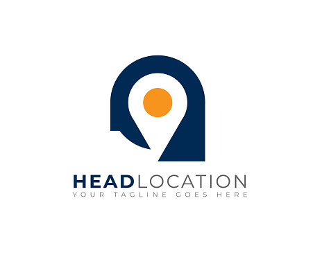 pin location inside human head silhouette figure