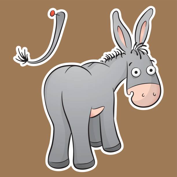 Pin tail on the donkey vector art illustration
