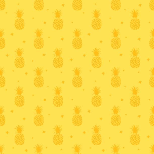 Pineapple background. Cute pineapples seamless pattern. Summer tropical all over print. Seamless pattern with cute funny multi-colored pineapple fruit. Surface pattern design. Summer tropical all over print. pineapple stock illustrations