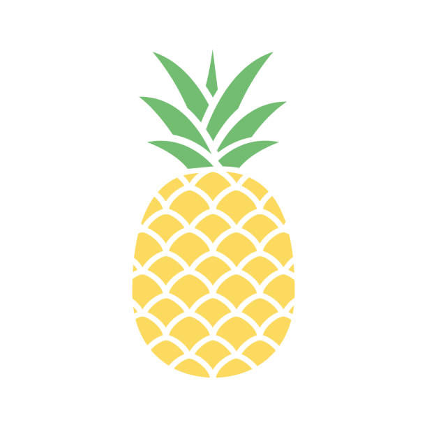 ananas bunte ikone - ananas stock-grafiken, -clipart, -cartoons und -symbole