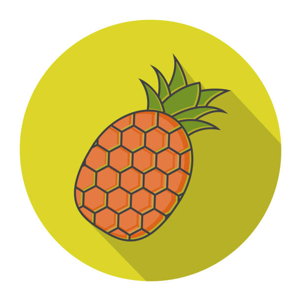 ananas-frucht-flachvektor-symbol für apps und websites auf einem farbhintergrund - pineapple plantation stock-grafiken, -clipart, -cartoons und -symbole