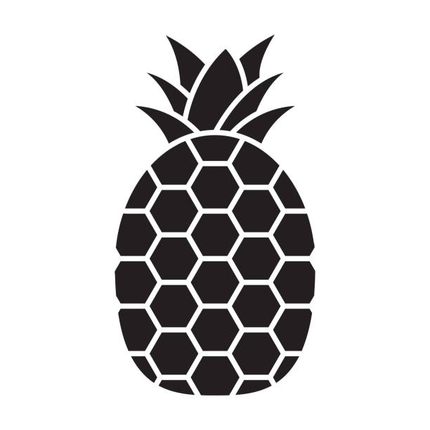 ananas-frucht-flachvektor-symbol für apps und websites - pineapple plantation stock-grafiken, -clipart, -cartoons und -symbole