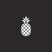 istock pineapple icon. Filled pineapple icon for website design and mobile, app development. pineapple icon from filled fruit collection isolated on black background. 1167099368
