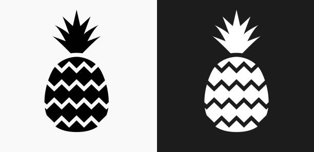 Black And White Pineapple Illustrations, Royalty-Free ...