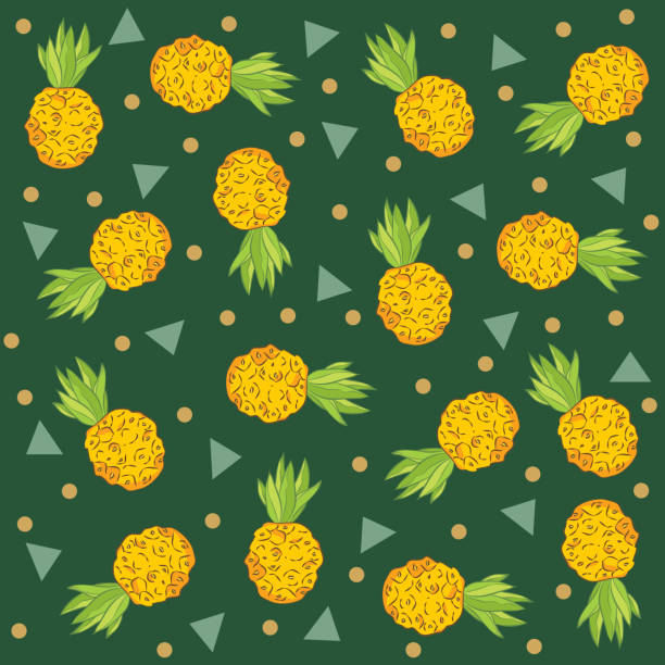 ananas-plantage hellen sonnigen hintergrund. vektor-bild. - pineapple plantation stock-grafiken, -clipart, -cartoons und -symbole