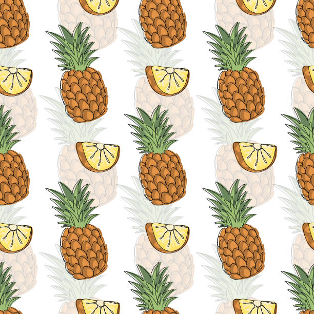 nahtlose muster ananas - pineapple plantation stock-grafiken, -clipart, -cartoons und -symbole