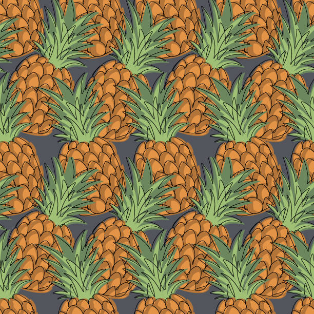 ananas nahtloses muster - pineapple plantation stock-grafiken, -clipart, -cartoons und -symbole