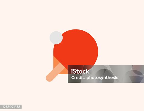 istock Ping Pong vector icon. Isolated Table Tennis Racket and Ball flat colored symbol 1285091456