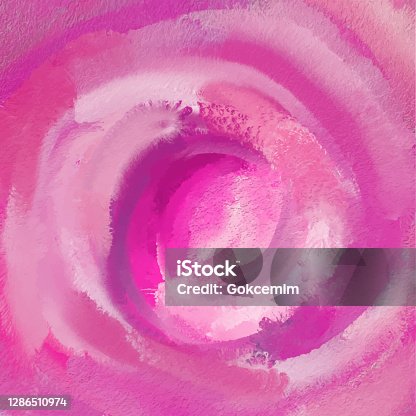 istock Pink Abstract Wall Texture with Color Brush Strokes on Rose Gold Foil. Abstract Watercolor Brush Strokes Background. Grunge, Sketch, Graffiti, Paint, Watercolor. Grunge Vector Background. 1286510974