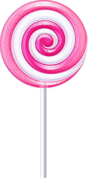 Pink And White Round Spiral Candy Strawberry Lollipop Stock ...