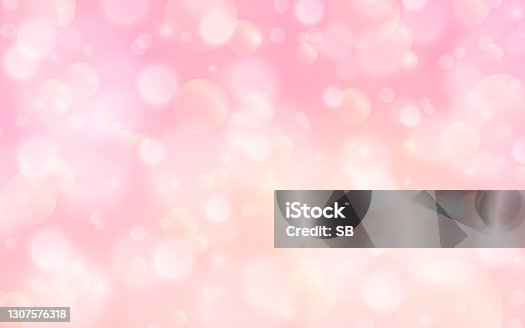 istock Pink bokeh background. Vector illustration. 1307576318