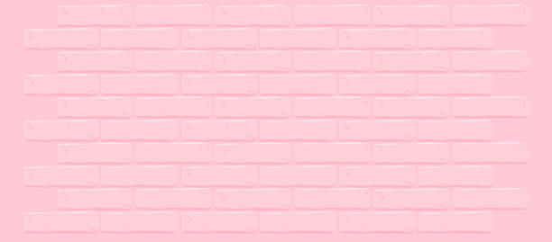 Pink brick wall texture.Cracked empty background. Grunge sweet wallpaper. Vintage stonewall. Room baby girl design interior. Princess surface for decoration. Backdrop for cafe, nursery. Illustration women backgrounds stock illustrations