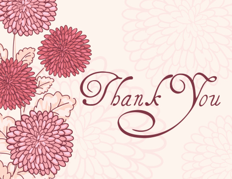Pink Chrysanthemum Thank You Card