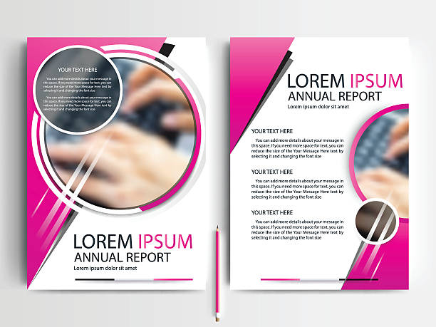 Pink Circle flyer Brochure Template design of annual report vector art illustration