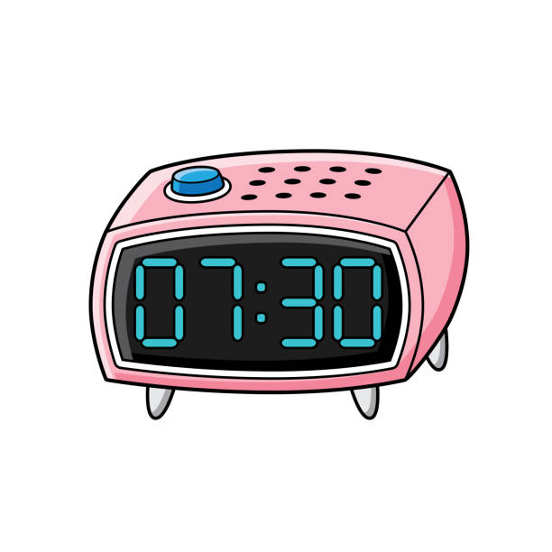 Best Pink Digital Alarm Clock Illustrations, Royalty-Free Vector ...