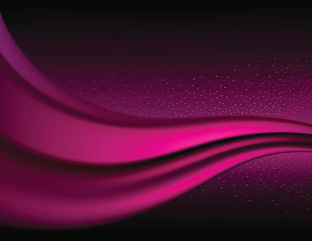 Pink flow abstract stilish dark vector background Dark Pink abstract vector background with stylish silk-looks wave shape. smoke on black stock illustrations