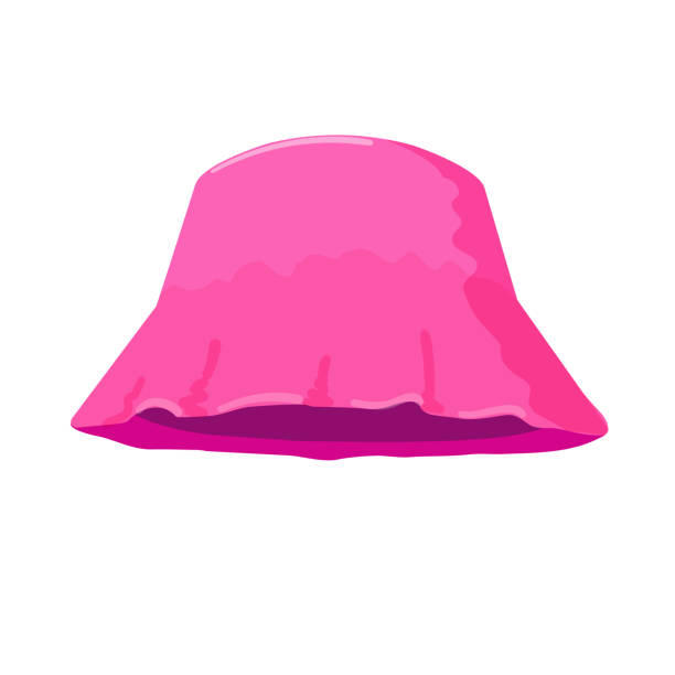 pink panama, headwear. kalush, symbol of ukraine, ukrainian fashion. sun hat isolated icon. vector illustration. - ukraine eurovision 幅插畫檔、美工圖案、卡通及圖標
