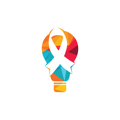 Fighting Breast Cancer Idea with realistic glowing light bulb. vector