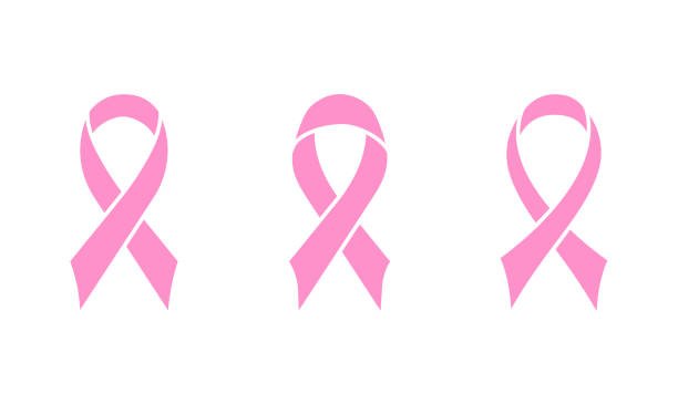 розовый рибон. значок вектора. eps 10 - breast cancer stock illustrations