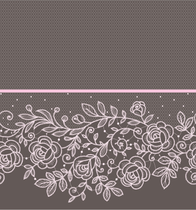 Pink roses lace horizontal Seamless Pattern.