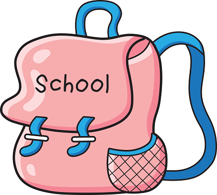 Pink School Bag Stock Illustration - Download Image Now - iStock