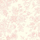 istock Pink single line rose graphics on white background 165747557