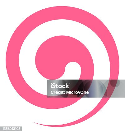 istock Pink spiral logo. Round helix sign. Circular motion sign 1356013108
