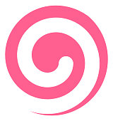 istock Pink spiral logo. Round helix sign. Circular motion sign 1356013108