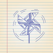 Line drawing of Pinwheel. Elements are grouped.contains eps10 and high resolution jpeg.
