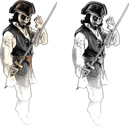 Pirate With Sword In Fighting Stance