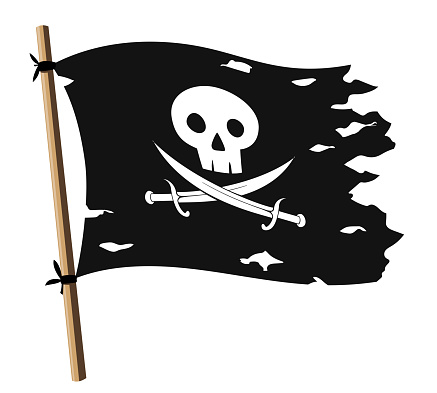 Pirates flag. Skull with crossed swords