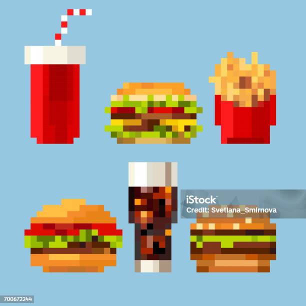 Hamburger Pixel Art Vecteur Telecharger Vectoriel Gratuit