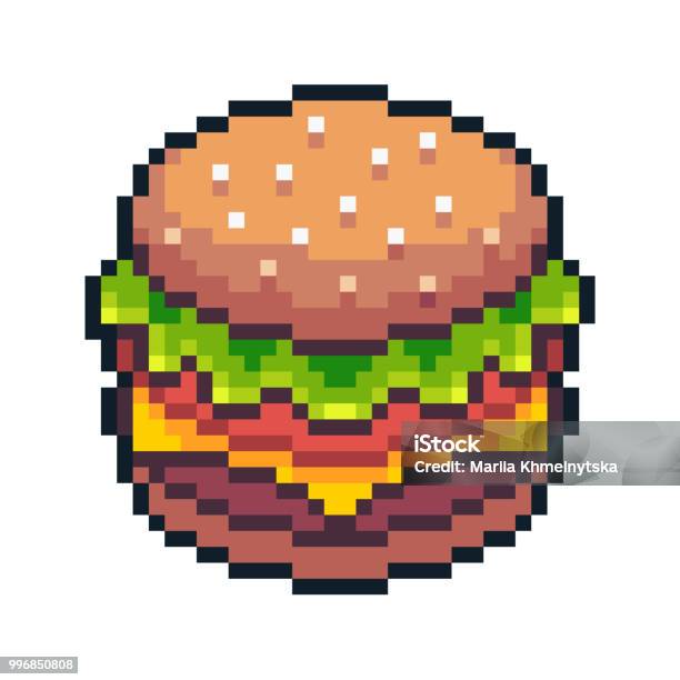 Hamburger Pixel Art Vecteur Telecharger Vectoriel Gratuit