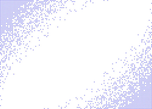 pixel corners pixelated corner design elements techno music stock illustrations