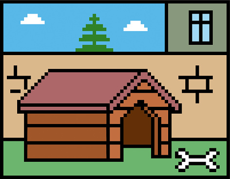 Pixel dog house