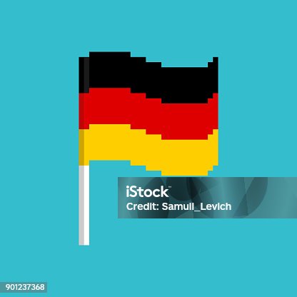 istock Pixel flag Germany. Pixelated banner German. political bit icon. Vector illustration 901237368