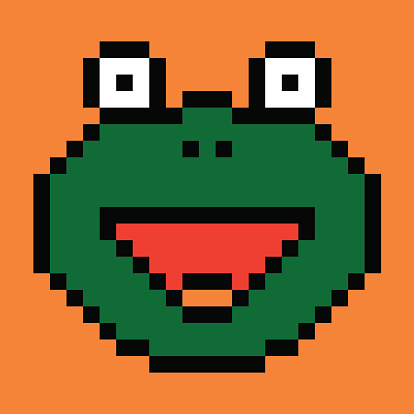 Pixelated frog