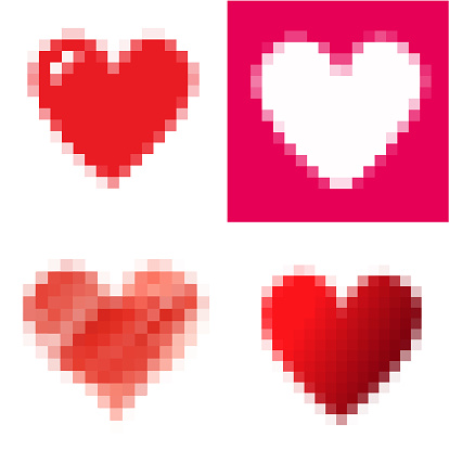 Pixelated hearts