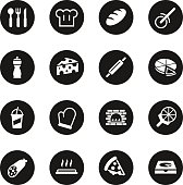 Pizza Icons Black Circle Series Vector EPS10 File.