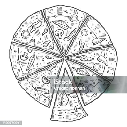 istock pizza italy or italian cuisine traditional food isolated doodle hand drawn sketch with outline style 1400770041