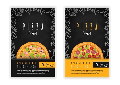 Pizza poster, flyer, template or menu card design