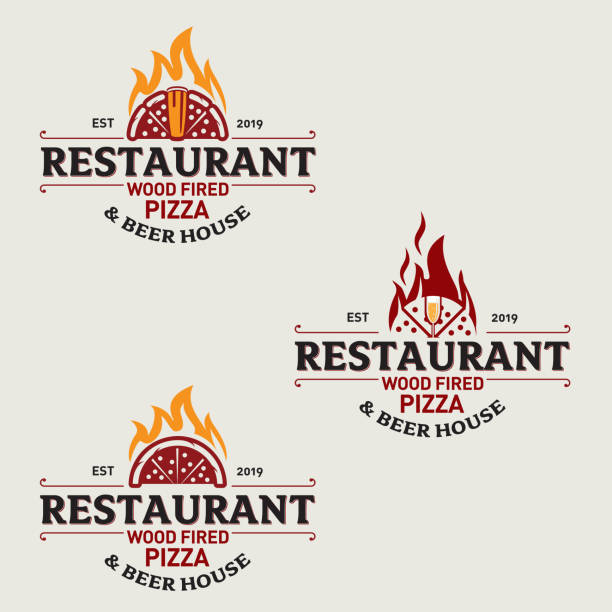 Pizza Restaurant  set 1 vector art illustration
