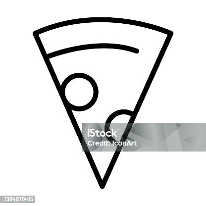 istock pizza slice icon from party collection. Thin linear pizza slice, cheese, pizza outline icon isolated on white background. Line vector pizza slice sign, symbol for web and mobile. 1384870415