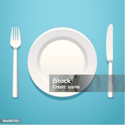 istock A place setting with a knife, fork, and plate 166080783