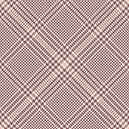 Plaid pattern tweed spring in rosy pink. Seamless glen check womenswear background vector graphic for jacket, coat, skirt, other everyday casual fashion fabric design. Dog tooth abstract pattern.