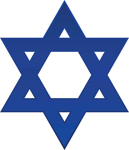 A plain blue Star of David with a white background  A shiny blue Star of David icon. star of david stock illustrations